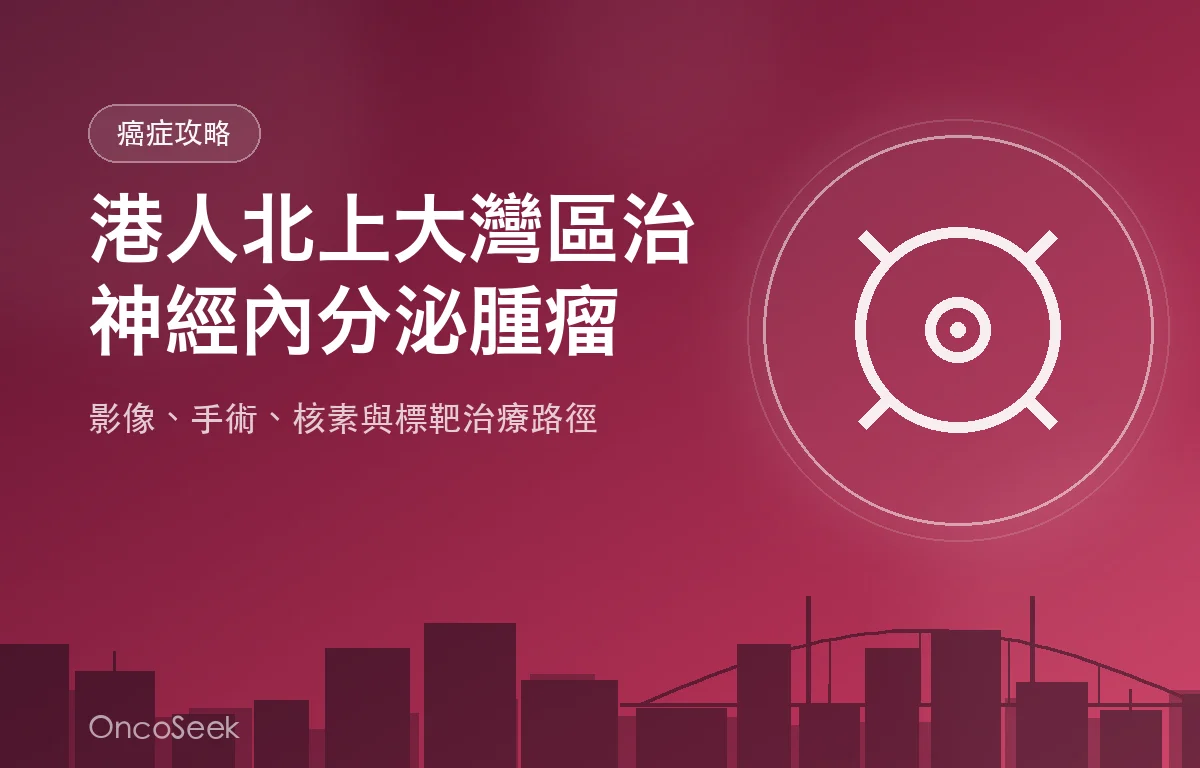 醫生向病人講解神經內分泌腫瘤北上治療方案的示意圖